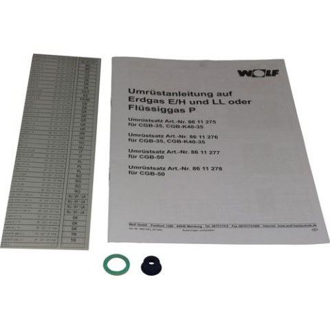 Комплект переходу на скраплений газ для Wolf CGB-50 8611 278