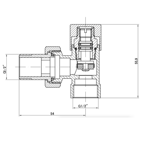 Комплект кранів для сушки Invena CZ-30-K15 1/2' кутові хром