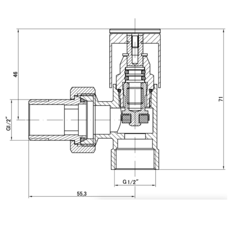 Комплект кранів для сушки Invena CZ-30-K15 1/2' кутові хром
