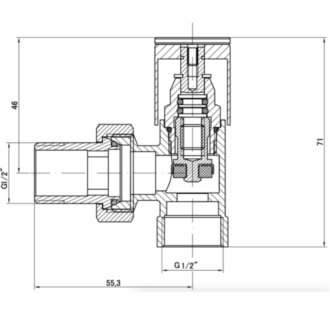 Комплект кранів для сушки Invena CZ-31-K15 1/2' кутові білі