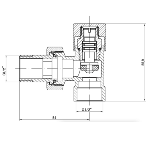 Комплект кранів для сушки Invena CZ-31-K15 1/2' кутові білі