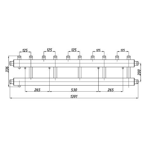 К52В.125(200) Колектор Termojet в теплоізоляції 5+1 вгору (старий арт.СК-512.125)