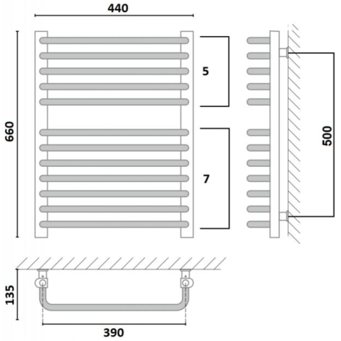 Рушникосушка Gorgiel AE 660 х 440 біла