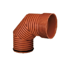 Коліно каналізаційне ПП гофроване IPlast-cor  SN8 160 90°