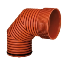 Коліно каналізаційне ПП гофроване IPlast-cor  SN8 200 90°