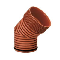 Коліно каналізаційне ПП гофроване IPlast-cor  SN8 110 45°