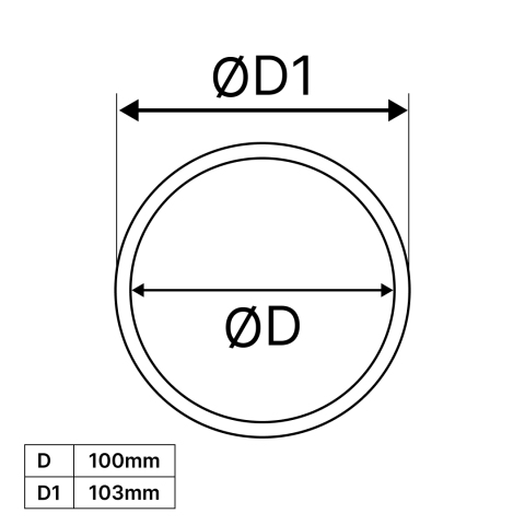 Повітропровід Fluger VENT d100 / 1 (м) (1001) (канал вентиляційний пластиковий круглий)