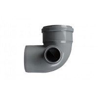 Коліно каналізаційне Sanibud  110х50х90  праве  90°
